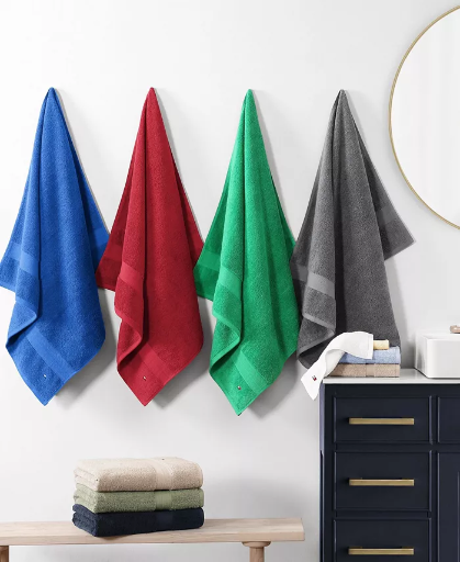 Tommy Hilfiger Cotton Bath Towels - Many Colors  Deal