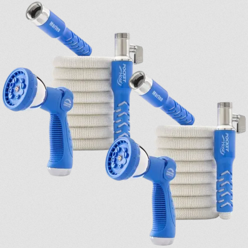 Pocket Hose 25' Expandable Hoses with Hand Sprayers 2-Pack Deal