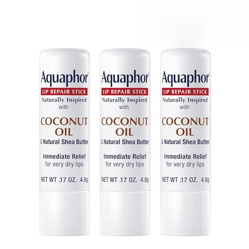 Aquaphor Naturally Inspired Lip Repair Stick w/ Coconut Oil & Shea Butter 3-Pack