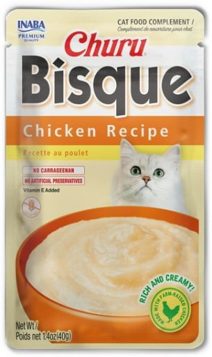Inaba Churu Bisque Lickable Wet Cat Topper, 1.4 oz Pouch