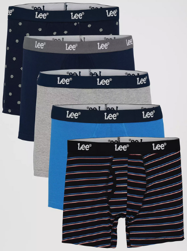 Lee Men's 5-Pack Cotton Boxer Briefs
