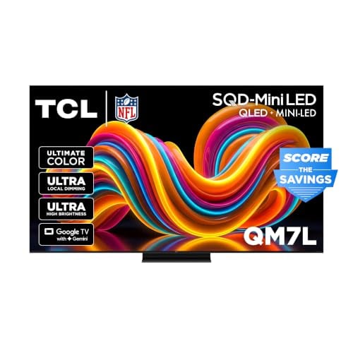 TCL 55 Inch 4K UHD QM7L Series SQD-Mini-LED QLED Smart TV Deal