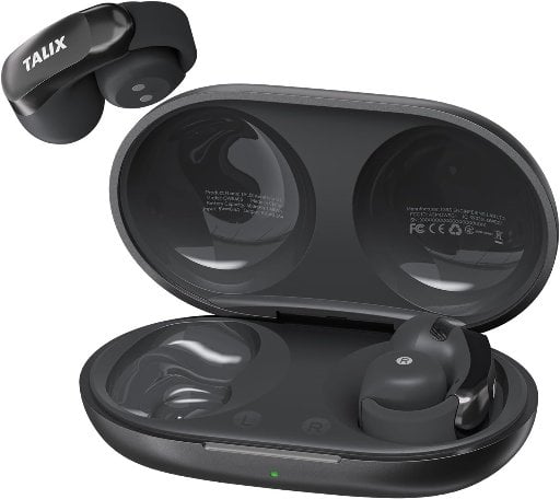 TALIX AuraHalo G1 Clip-On Wireless Bluetooth Open Ear Earbuds w/ 4 Mics & Beamforming ENC