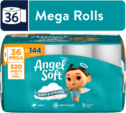 Angel Soft 2-Ply Toilet Paper 36 Mega Rolls Deal