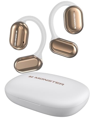 Monster Open Free AC100 Open Ear Headphones with Bluetooth 5.3, Dual Large Driver, 30H Playtime