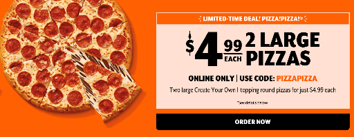 Little Caesars 2 Large 1 Topping Pizzas Deal