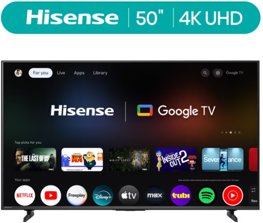 Hisense 50-Inch 4K UHD HDR Google Smart TV