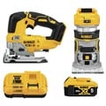 Dewalt 20V MAX XR Brushless Lithium-Ion Cordless Jig Saw and Compact Router Woodworking Combo Kit (5 Ah) Deal