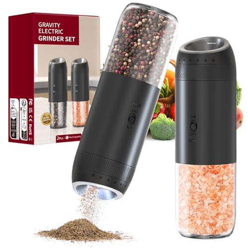 Jasee Gravity Electric Salt & Pepper Grinders 2-Pack Deal