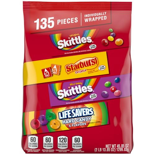 Skittles Original, Wild Berry, Starburst & Life Savers Hard Candy 135-Ct