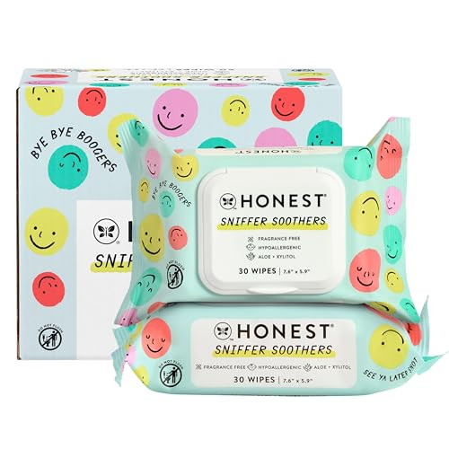 The Honest Company Plant-Based Snot Removing Wipes, 60 Count