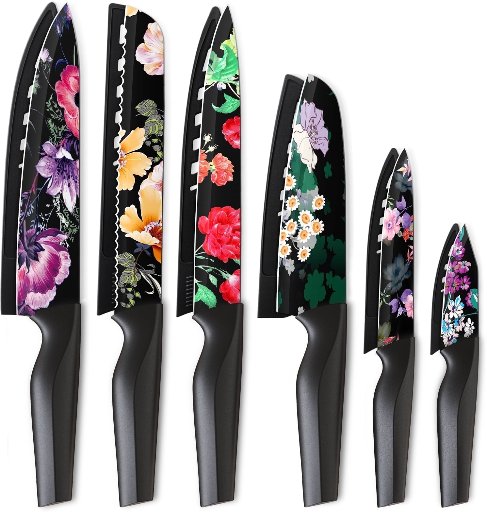 Astercook 6-Piece Flower Kitchen Knife Set
