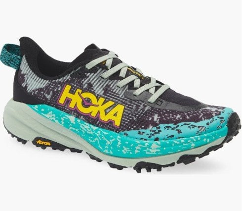 Hoka Speedgoat 6 Women's Trail Running Shoes (Black/Aloe Vera) Deal