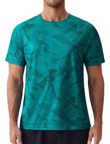 PINSPARK Men's Rash Guard Swim Shirt UPF 50+ Deal
