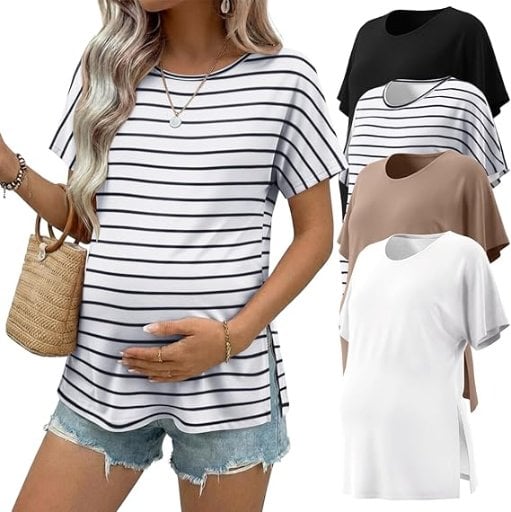 Ekouaer Maternity Shirts 4-Pack Deal