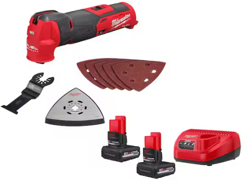 Milwaukee M12 FUEL 12V Lithium-Ion Cordless Oscillating Multi-Tool with M12 XC 5.0 Ah Battery (2-Pack) Starter Kit and Charger Deal