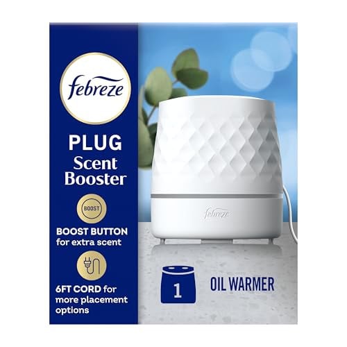 Febreze Plug Scent Booster Continuous Scent Device Oil Diffuser (White)