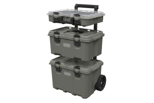 Keter Stack-N-Roll Outdoor Gear Organizer, 3-Piece Rolling Storage System Deal
