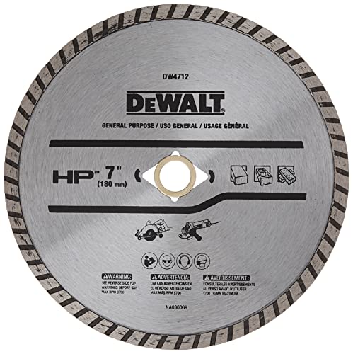 DEWALT Diamond Blade for Block and Brick, Dry/Wet Cutting, Continuous Rim, 7-Inch