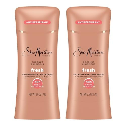 SheaMoisture Antiperspirant Deodorant Stick Fresh Coconut & Hibiscus 2 Count 2.6 oz
