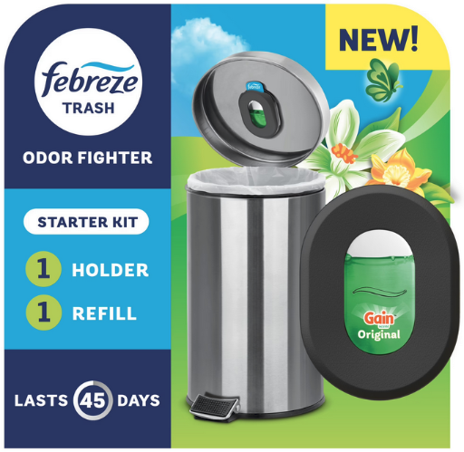 Febreze Trash Odor Fighter, 1 Holder + 1 Refill Deal