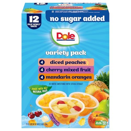 Dole Fruit Bowls No Sugar Added Variety Pack 12-Count 4-Oz