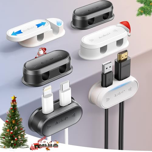 Aollop 12 Magnetic Hole Cord Organizer Cable Holder