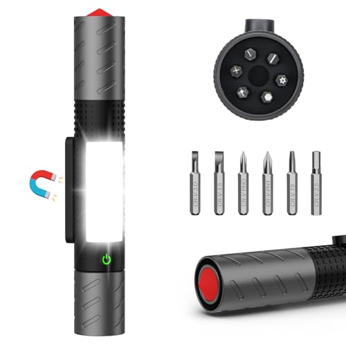 Spriak Rechargeable LED Flashlight w/ Magnetic Base & COB Work Light Deal