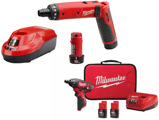 Milwaukee M4 4V Lithium-Ion Cordless 1/4 in. Hex Screwdriver 2-Battery Kit