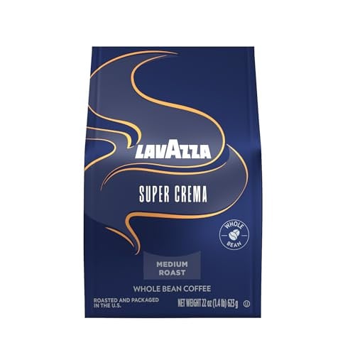 Lavazza Super Crema Whole Bean Coffee, Medium Espresso Roast, 22 Oz 