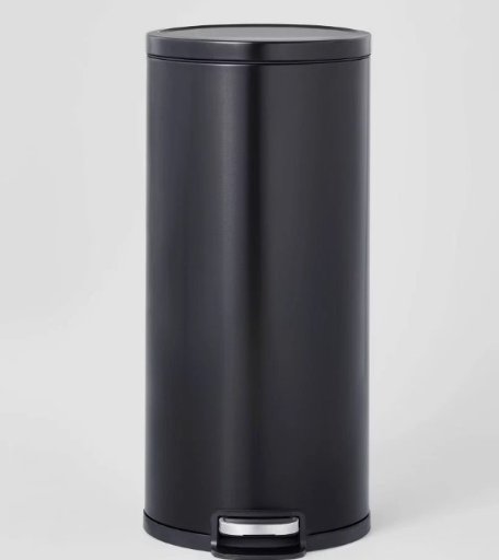 30L Brightroom Round Step Stainless Steel Trash Can
