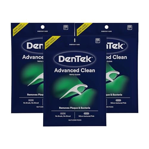 DenTek Floss Picks Advanced Clean Plaque Remover 150 Count 3-Pack Deal