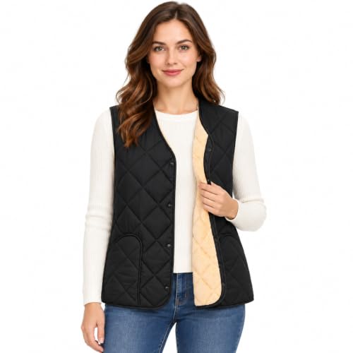 Fleece Vest V Neck Button Down Vest