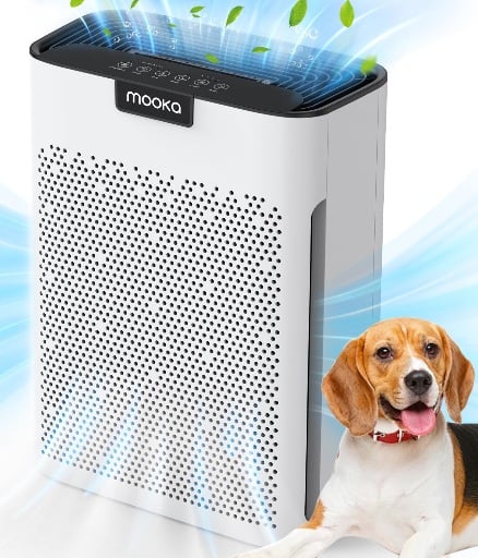 MOOKA Air Purifier for up to 2200 Ft with Washable Filters