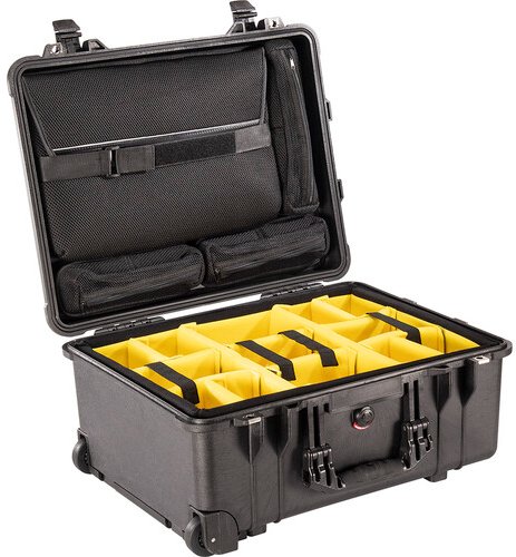 Pelican 1560SC Studio Case (Black with Yellow Dividers)