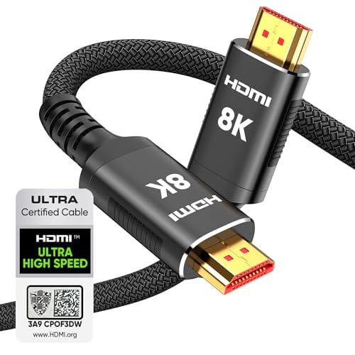 Snowkids 8K Certified HDMI 2.1 Cable 10 ft 48Gbps