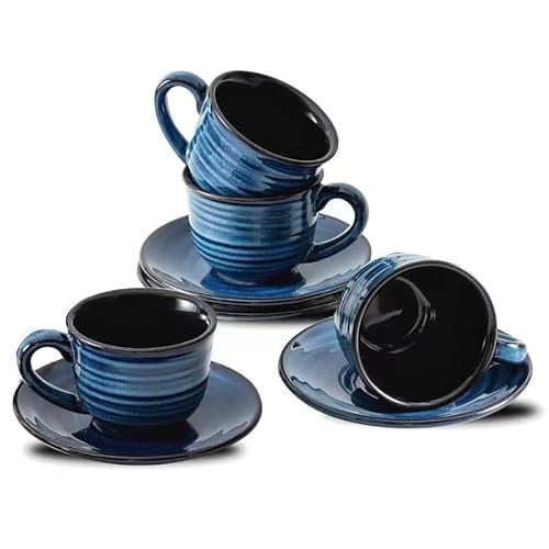 4-Pack 4-Oz Hasense Ceramic Cappuccino Cup w/ Saucers Deal