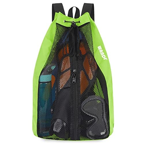 WANDF 18.9" Mesh Drawstring Swim Backpack