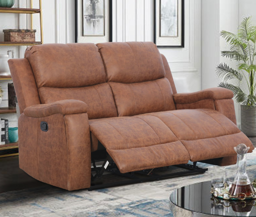 Latitude Run Ilkeston 61" Wide Vegan Leather Manual Reclining Loveseat Sofa w/ Cup Holders