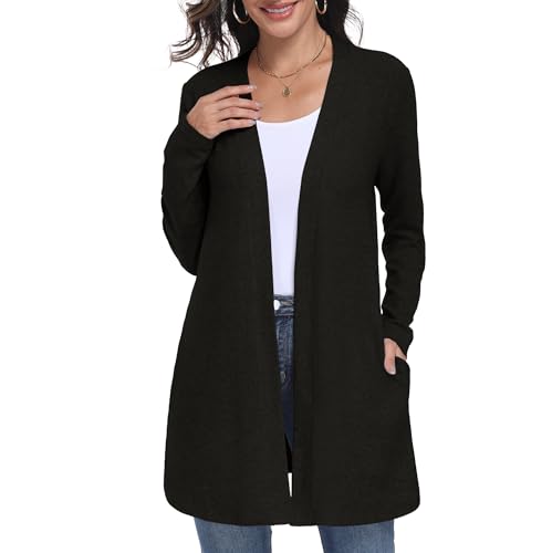 Lepunuo Women's Open Front Knit Cardigan Sweater w/ Pockets Deal