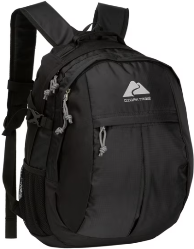 Ozark Trail 25L Adult/Teen Polyester Hiking Backpack, Black/Grey Deal