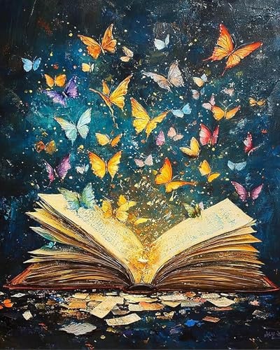 Zythron 16x20" Butterfly On Book Page Paint by Numbers Kit Deal