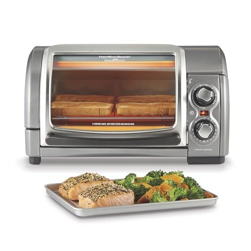 Hamilton Beach Easy Reach 4-Slice Countertop Toaster Oven With Roll-Top Door, 1200 Watts