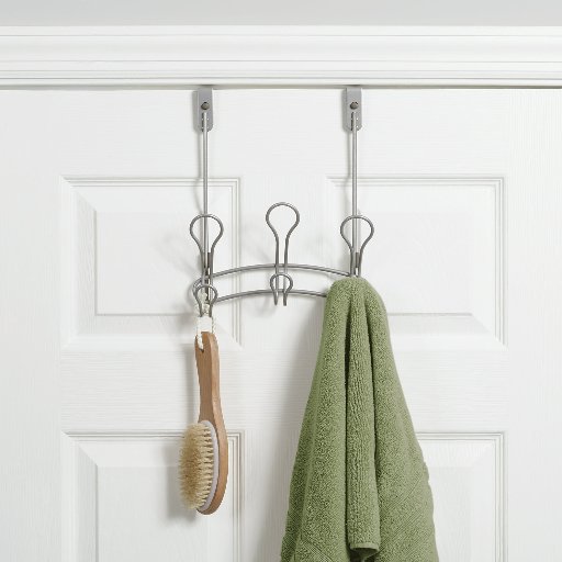 Mainstays SnugFit 3-Hook Over-the-Door Towel and Robe Rack