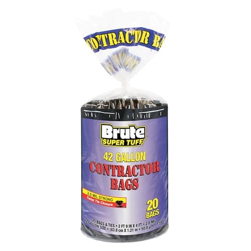 Brute Super Tuff Heavy Duty 2.2 MIL Contractor Bags 42-55 Gallon 20 Count Deal