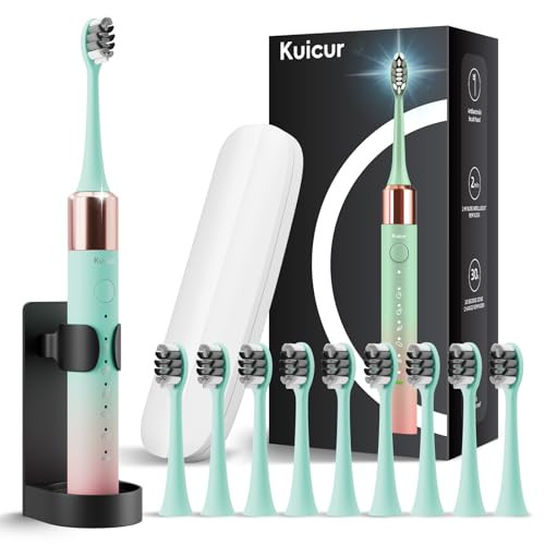 Portable Electric Soft Toothbrush (10 Brush Heads, 5 Modes Deep Clean)