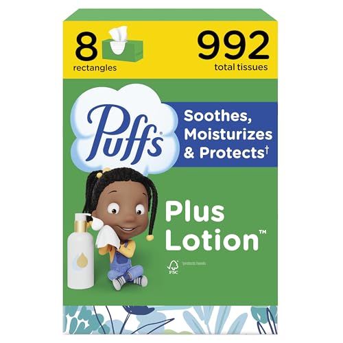 Puffs Plus Lotion Facial Tissues 8-Pack 124-Count Deal