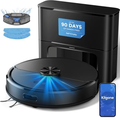Kilgone Robot Vacuum and Mop Combo with Self Emptying Station