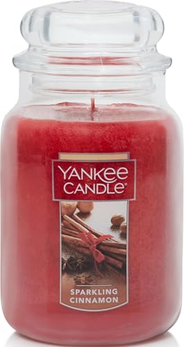 Yankee Candle Sparkling Cinnamon Scented Classic 22oz Large Jar Single Wick Candle Deal