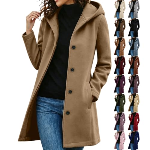 Long Hooded Wool Trench Coat  Deal
